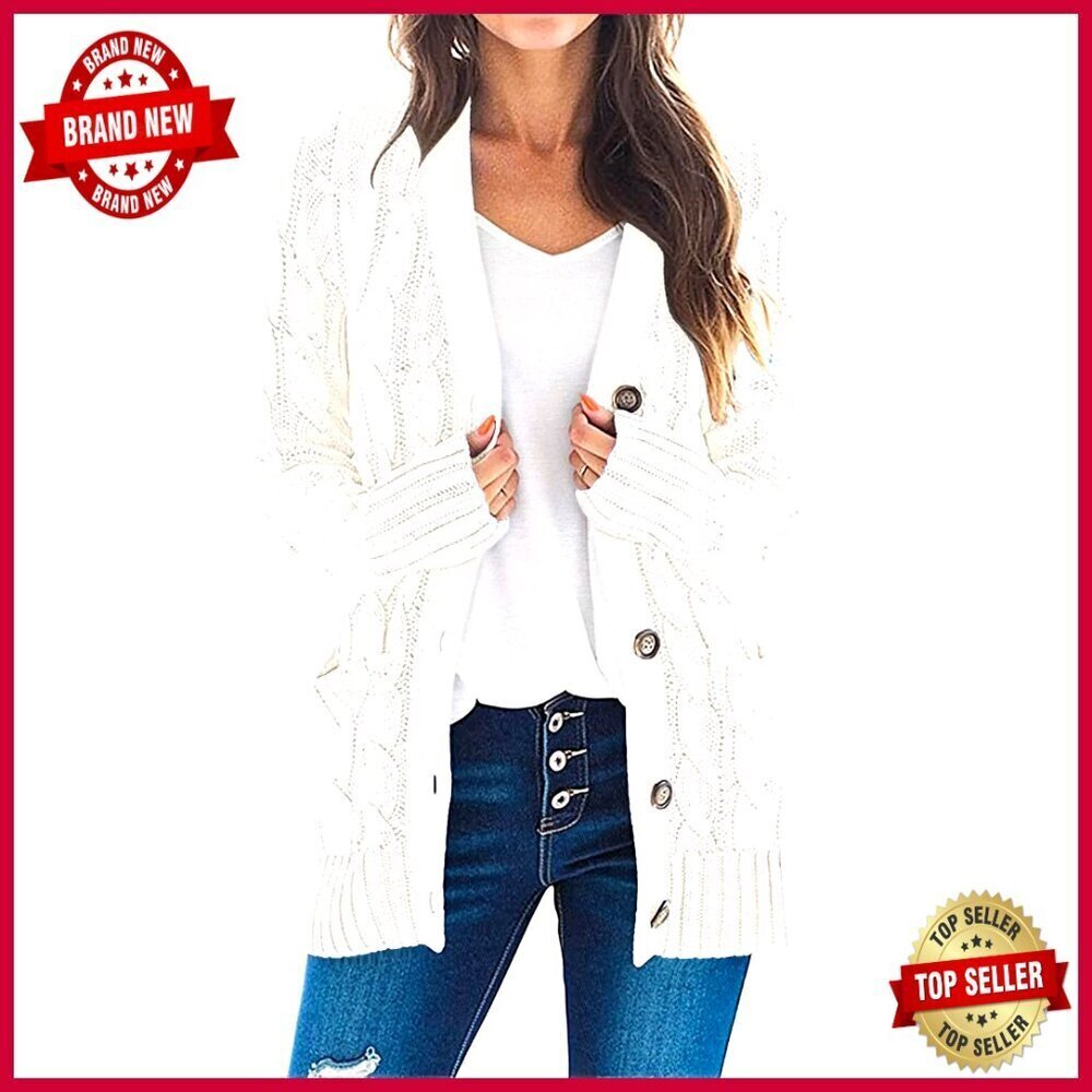 Cable Knit Open Front Cardigan Loose Fit Cozy Fall Layering Piece